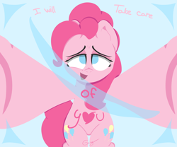 Size: 4888x4065 | Tagged: safe, artist:realgero, pinkie pie, earth pony, pony, g4, both cutie marks, bronybait, featureless crotch, looking at you, solo, talking to viewer