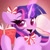 Size: 1940x1940 | Tagged: safe, artist:kebchach, twilight sparkle, pony, unicorn, semi-anthro, g4, :d, arm hooves, book, chest fluff, christmas, cute, glowing, glowing horn, heart, heart eyes, holiday, horn, human shoulders, magic, open mouth, open smile, smiling, solo, telekinesis, twiabetes, unicorn twilight, wingding eyes
