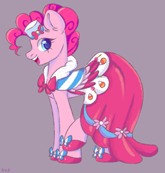 Size: 2100x2200 | Tagged: safe, artist:ske, pinkie pie, earth pony, pony, g4, clothes, dress, gala dress, high res, solo