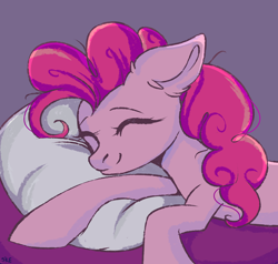 Size: 2100x2000 | Tagged: safe, artist:ske, pinkie pie, earth pony, pony, g4, high res, pillow, sleeping, solo