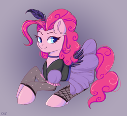 Size: 2720x2490 | Tagged: safe, artist:ske, pinkie pie, earth pony, pony, g4, over a barrel, clothes, dress, female, high res, looking at you, mare, saloon dress, saloon pinkie, smiling, solo