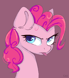 Size: 2520x2850 | Tagged: safe, artist:ske, pinkie pie, earth pony, pony, g4, female, frown, high res, mare, solo, tongue out