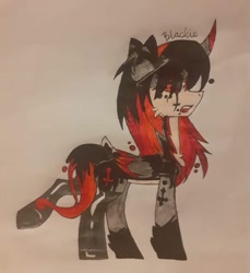 Size: 715x782 | Tagged: safe, artist:nidyafallen, oc, oc only, alicorn, pony, alicorn oc, chest fluff, curved horn, horn, solo, traditional art, wings