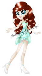 Size: 316x574 | Tagged: safe, artist:aquasky987, oc, oc only, human, equestria girls, g4, base used, clothes, eyelashes, female, grin, high heels, shoes, simple background, skirt, smiling, solo, white background