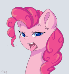 Size: 3790x4060 | Tagged: safe, artist:ske, pinkie pie, earth pony, pony, g4, bust, disgusted, open mouth, portrait, solo, tongue out