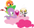 Size: 3552x2905 | Tagged: safe, artist:porygon2z, pinkie pie, spike, oc, oc:heatwave, dragon, earth pony, griffon, pony, titan, g4, broken horn, chickub, collar, crossover, group, high res, horn, king clawthorne, pet tag, porygon2z's trio, quartet, show accurate, simple background, skull, the owl house, tickling, transparent background