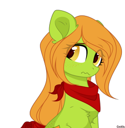 Size: 2908x2980 | Tagged: safe, artist:kawaiizhele, oc, oc only, oc:lottery, earth pony, pony, fallout equestria, female, freckles, heart, heart eyes, high res, mare, red scarf, simple background, solo, transparent background, wavy mouth, wingding eyes