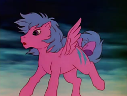 Size: 632x480 | Tagged: safe, screencap, firefly, pegasus, pony, g1, my little pony 'n friends, rescue at midnight castle, bow, female, mare, solo, tail, tail bow