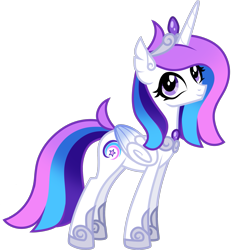 Size: 1639x1774 | Tagged: safe, artist:helenosprime, oc, oc:etheria, alicorn, pony, alicorn oc, crown, female, horn, jewelry, mare, regalia, simple background, solo, transparent background, wings