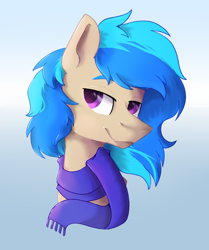 Size: 1204x1440 | Tagged: safe, artist:lambydwight, oc, pony, bust, clothes, portrait, scarf, simple background, solo