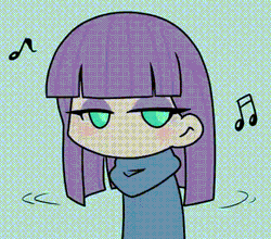 Size: 420x370 | Tagged: safe, artist:batipin, maud pie, human, equestria girls, g4, animated, chibi, dancing, female, green background, no mouth, no nose, simple background, solo, two-frame gif