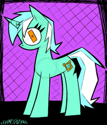 Size: 1870x2198 | Tagged: safe, artist:xxv4mp_g4z3rxx, lyra heartstrings, pony, unicorn, g4, female, mare, simple background, solo, tail, two toned mane, two toned tail, yellow eyes