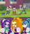 Size: 1280x1440 | Tagged: safe, edit, edited screencap, screencap, adagio dazzle, aria blaze, fido, rover, sonata dusk, spot, human, equestria girls, g4, my little pony equestria girls: rainbow rocks, player piano, diamond dudes, digging, female, fidazzle, male, rock, rovaria, shipping, shipping domino, shovel, smiling, speech bubble, spotnata, straight, the dazzlings