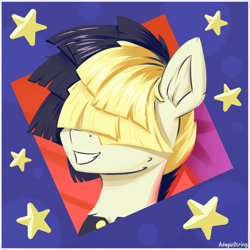 Size: 2000x2000 | Tagged: safe, artist:adagiostring, songbird serenade, pegasus, pony, g4, my little pony: the movie, bust, cartoon, high res, movie, portrait, solo, stars