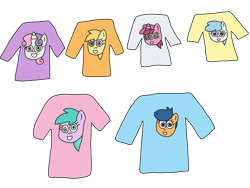 Size: 2048x1536 | Tagged: safe, artist:northstarponyg1, aura (g4), cotton cloudy, first base, noi, ruby pinch, sweetie belle, earth pony, pegasus, pony, unicorn, g4, 1000 hours in ms paint, alternate mane six, bust, clothes, colored, female, filly, foal, grin, head, pegasus first base, race swap, rule 63, shirt, simple background, smiling, sweater, transparent background