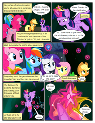 Size: 612x792 | Tagged: safe, artist:newbiespud, edit, edited screencap, screencap, applejack, fluttershy, pinkie pie, rainbow dash, rarity, spike, twilight sparkle, alicorn, dragon, earth pony, pegasus, pony, unicorn, comic:friendship is dragons, g4, princess twilight sparkle (episode), big crown thingy, comic, element of magic, eyelashes, flying, glowing, glowing horn, horn, jewelry, magic, male, mane seven, mane six, necklace, regalia, screencap comic, telekinesis, twilight sparkle (alicorn)