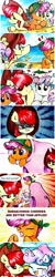 Size: 410x2048 | Tagged: safe, artist:liaaqila, apple bloom, scootaloo, sweetie belle, earth pony, pegasus, pony, unicorn, g4, :p, adorabloom, cannon, comic, cute, cutealoo, cutie mark crusaders, diasweetes, female, filly, foal, glowing, glowing horn, horn, magic, magic aura, match, mouth hold, pinpoint eyes, pirate, pony cannonball, telekinesis, thought bubble, tongue out, traditional art, trio, unamused