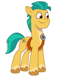 Size: 1134x1536 | Tagged: safe, artist:caseyben887, hitch trailblazer, earth pony, pony, g5, my little pony: tell your tale, male, sheriff, simple background, solo, stallion, transparent background
