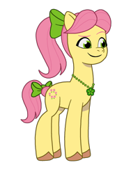 Size: 1536x2048 | Tagged: safe, artist:caseyben887, posey bloom, earth pony, pony, g5, my little pony: tell your tale, bow, female, hair bow, jewelry, mare, necklace, simple background, solo, transparent background