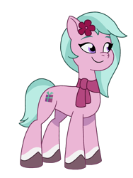 Size: 1536x2048 | Tagged: safe, artist:caseyben887, dahlia, earth pony, pony, g5, my little pony: tell your tale, coat markings, female, flower, flower in hair, grin, mare, simple background, slender, smiling, socks (coat markings), solo, thin, transparent background, vector