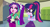 Size: 2000x1080 | Tagged: safe, artist:3d4d, artist:gmaplay, artist:invisibleink, artist:kimberlythehedgie, aria blaze, sci-twi, twilight sparkle, human, equestria girls, g4, canterlot high, clothes, duo, female, glasses, lesbian, lockers, open mouth, pants, shipping, skirt, sparkleblaze