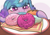 Size: 3508x2480 | Tagged: safe, artist:auroracursed, izzy moonbow, pony, unicorn, g5, cute, donut, eye clipping through hair, female, food, high res, izzybetes, mare, napkin, plate, smiling, solo, sparkles