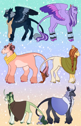 Size: 1280x1980 | Tagged: safe, artist:s0ftserve, chancellor puddinghead, clover the clever, commander hurricane, princess platinum, private pansy, smart cookie, pony, g4, clothes, scarf