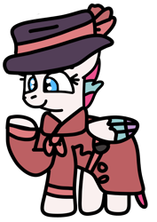 Size: 580x820 | Tagged: safe, artist:jadeharmony, zipp storm, pegasus, pony, g5, clothes, coat, detective zipp, fedora, female, hat, mare, raised hoof, simple background, solo, transparent background, trenchcoat