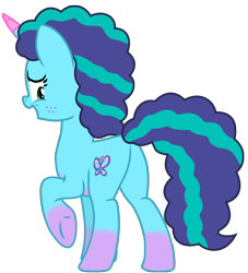 Size: 5400x5936 | Tagged: safe, artist:ejlightning007arts, misty brightdawn, pony, unicorn, g4, g5, my little pony: make your mark, spoiler:g5, base used, butt, coat markings, cute, fake cutie mark, flank, freckles, g5 to g4, generation leap, looking back, mistybetes, mistybutt, nervous, plot, raised hoof, shy, simple background, socks (coat markings), solo, transparent background, vector