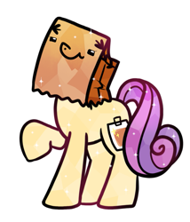 Size: 779x909 | Tagged: safe, artist:paperbagpony, oc, oc:paper bag, crystal pony, pony, the crystal empire 10th anniversary, crystallized, fake cutie mark, simple background, white background