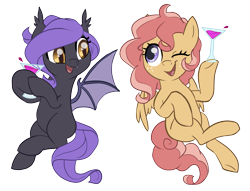 Size: 1569x1200 | Tagged: safe, artist:jeshh, oc, oc only, bat pony, pegasus, pony, female, mare, simple background, transparent background