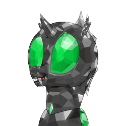Size: 4000x4000 | Tagged: safe, artist:rumstone, oc, oc only, oc:rumstone, changeling, crystal pony, the crystal empire 10th anniversary, changeling oc, crystal changeling, crystallized, gem, gemstones, green changeling, profile picture, shine, simple background, solo, transparent background