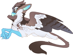 Size: 1037x786 | Tagged: source needed, safe, artist:hioshiru, oc, oc:ablavis, griffon, beak, claws, female, griffon oc, leonine tail, simple background, solo, tail, transparent background, wings