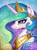 Size: 1280x1707 | Tagged: safe, artist:emeraldparrot, princess celestia, alicorn, pony, g4, bust, female, mare, portrait, profile, signature, smiling, solo, sternocleidomastoid