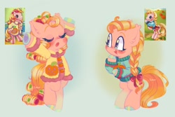 Size: 2048x1368 | Tagged: safe, artist:lemoocado, cupcake (g3), earth pony, pony, g3, g4, bow, braid, clothes, colored hooves, female, g3 to g4, generation leap, hair bow, mare, robe, signature, sweater