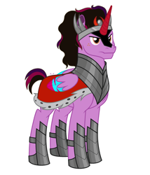 Size: 2048x2396 | Tagged: safe, artist:kathepart, king sombra, oc, oc:rokopaint, alicorn, pony, the crystal empire 10th anniversary, g4, clothes, cosplay, costume, high res, simple background, solo, white background