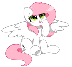 Size: 3658x3411 | Tagged: safe, artist:kittyrosie, oc, oc only, oc:sugar morning, pegasus, pony, :p, blushing, cute, high res, pegasus oc, simple background, solo, tongue out, transparent background, wings