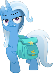 Size: 3555x4887 | Tagged: safe, artist:php178, trixie, pony, unicorn, g4, my little pony: rainbow roadtrip, my little pony: the movie, student counsel, .svg available, angry, bag, colored pupils, female, gritted teeth, highlights, inkscape, looking at you, mare, movie accurate, purple eyes, raised eyebrow, raised hoof, saddle bag, sassy, serious, serious face, simple background, smug, sneer, solo, stars, svg, teeth, transparent background, trotting, vector
