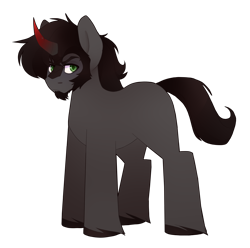 Size: 1648x1638 | Tagged: safe, artist:ghastlyexists, king sombra, pony, unicorn, the crystal empire 10th anniversary, g4, beard, facial hair, green eyes, male, simple background, solo, stallion, standing, transparent background