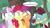 Size: 1280x720 | Tagged: safe, edit, edited screencap, screencap, apple bloom, loose tracks, scootaloo, sweetie belle, g4, growing up is hard to do, my little pony: friendship is magic, cutie mark crusaders, implied kissing, older, older apple bloom, older scootaloo, older sweetie belle, speech bubble