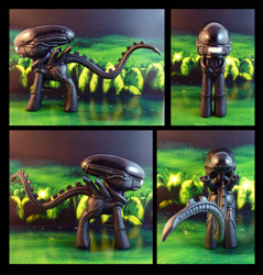 Size: 955x1000 | Tagged: safe, artist:krowzivitch, alien, xenomorph, alien (franchise), craft, diorama, figurine, irl, photo, sculpture, solo, standing, traditional art