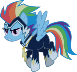 Size: 834x777 | Tagged: safe, edit, edited screencap, editor:pascalmulokozi2, screencap, rainbow dash, zapp, pegasus, pony, g4, power ponies (episode), angry, background removed, female, flying, mare, not a vector, power ponies, serious, serious face, simple background, solo, transparent background
