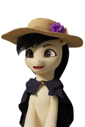 Size: 720x1080 | Tagged: safe, artist:littleiceage, oc, earth pony, pony, g5, 3d, clothes, flower, g5 oc, hat, open mouth, robe, show accurate, simple background, smiling, solo, straw hat, transparent background