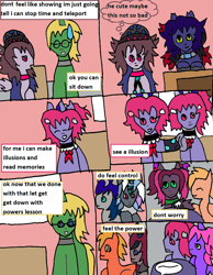 Size: 1268x1636 | Tagged: safe, artist:ask-luciavampire, oc, oc only, oc:aiden, oc:drive, oc:kaida, oc:moka louis, oc:nova layla, oc:rowan, oc:ruka maya, oc:spyro, oc:terra, oc:vapor, bat pony, changeling, demon, demon pony, dracony, dragon, earth pony, hybrid, kirin, pegasus, pony, unicorn, ask-canterlot-academy, kirin oc, tumblr