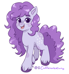 Size: 1284x1371 | Tagged: safe, artist:caffeinatedcarny, blossom, g1, blushing, digital art, female, freckles, mare, simple background, solo, transparent background, unshorn fetlocks