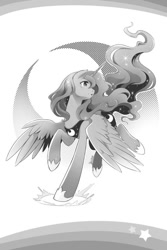 Size: 750x1125 | Tagged: safe, princess luna, alicorn, pony, g4, my little pony: the manga, my little pony: the manga - a day in the life of equestria vol. 3, female, grayscale, manga, mare, monochrome, simple background, solo, white background