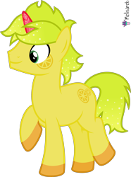 Size: 4000x5384 | Tagged: safe, artist:melisareb, part of a set, pony, unicorn, g4, .svg available, absurd resolution, citrus (kleptocorns), crossover, gradient mane, gradient tail, kleptocorns, male, raised hoof, simple background, solo, stallion, tail, transparent background, vector