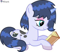 Size: 4577x4000 | Tagged: safe, artist:melisareb, part of a set, pony, unicorn, g4, .svg available, absurd resolution, book, crossover, emo, eyeshadow, female, kleptocorns, lidded eyes, makeup, mare, olviria, simple background, sitting, solo, transparent background, vector