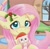 Size: 1987x1939 | Tagged: safe, artist:galaxy swirl, angel bunny, fluttershy, pegasus, pony, g4, angel bunny is not amused, blushing, christmas, cute, fluttershy's cottage (interior), hat, heart, heart eyes, holiday, holly, looking at you, santa hat, shyabetes, smiling, smiling at you, unamused, wingding eyes