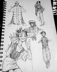 Size: 2731x3413 | Tagged: safe, artist:bishu, scootaloo, human, g4, high res, humanized, sketch, traditional art